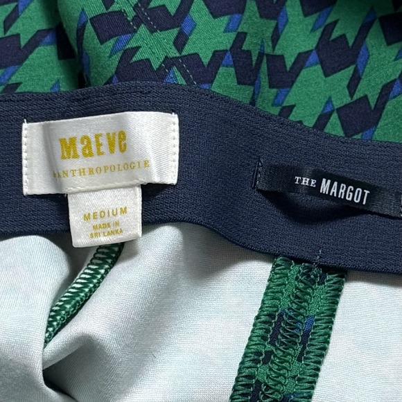 Anthropologie Maeve Margot Kick Flare Pants Houndstooth Stretch Career Comfort M - Picture 8 of 13